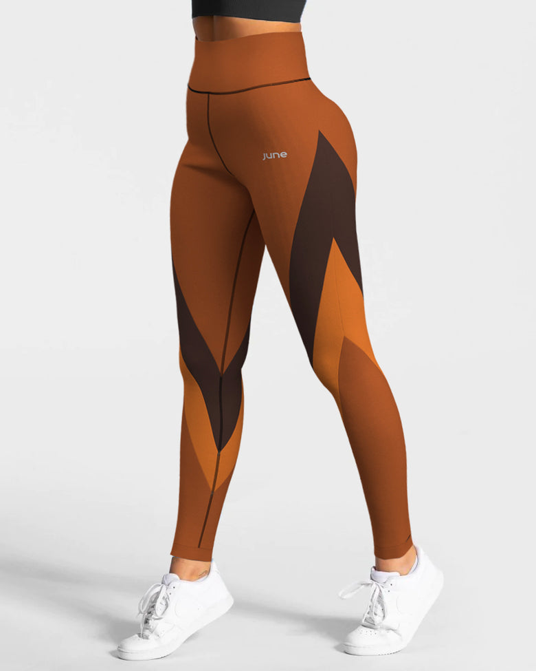 Surge High Waist Leggings - Cocoa Blaze