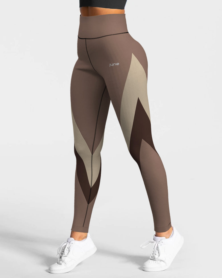 Surge High Waist Leggings - Mocha Brown