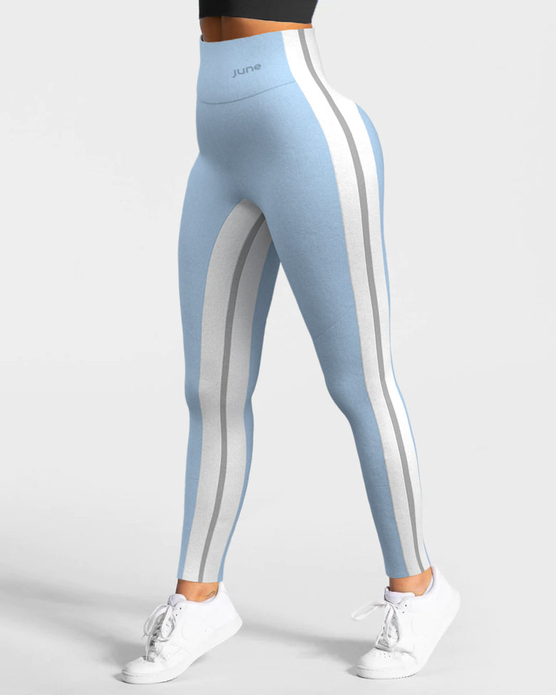 Perform High-Waist Seamless Leggings - Blue